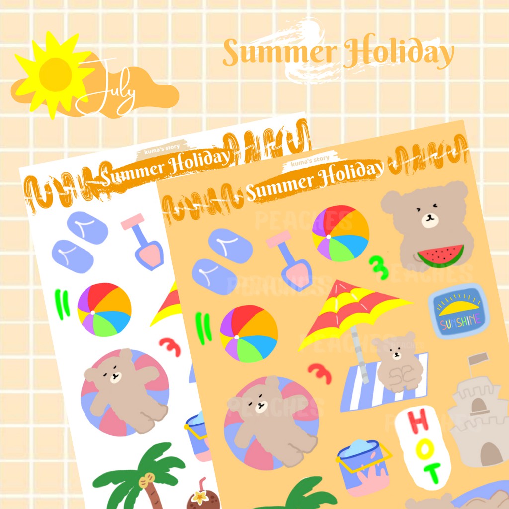 

[PCH] Kuma's Story : Summer Holiday Transparan Sticker