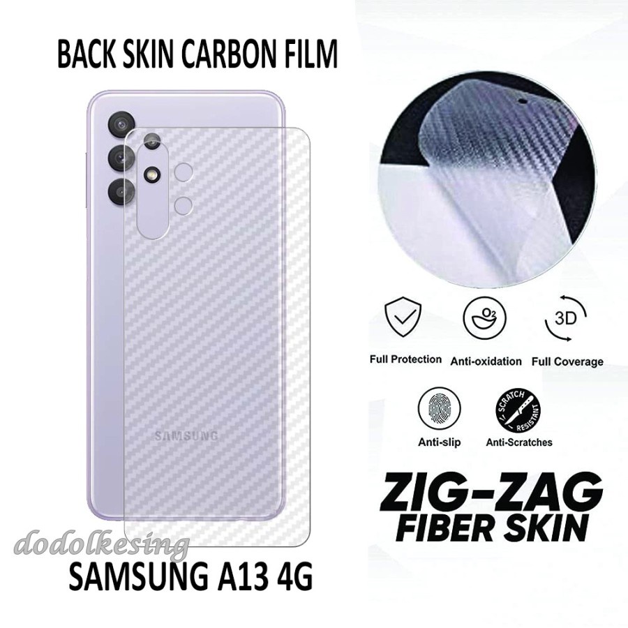 SAMSUNG A13 4G A04E A04 A04S A22 4G LTE A22 5G J4+ J6 + J8 A6+ ANTI GORES BACK SKIN CARBON BELAKANG, GARSKIN MOTIF KARBON ANTI JAMUR PELINDUNG BELAKANG TRANSPARAN