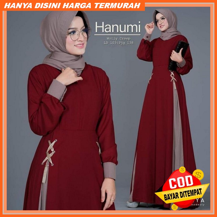 Angela Dress Crinkle / Gamis Busui / Dress Remaja Hitam Elegan / Baju Muslim Wanita Korean Style Imp