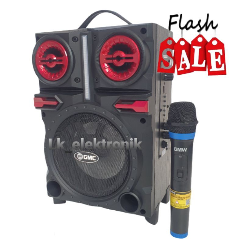 Jual Speaker Portable Gmc Q Inch Bluetooth Karaoke Xbass Mic