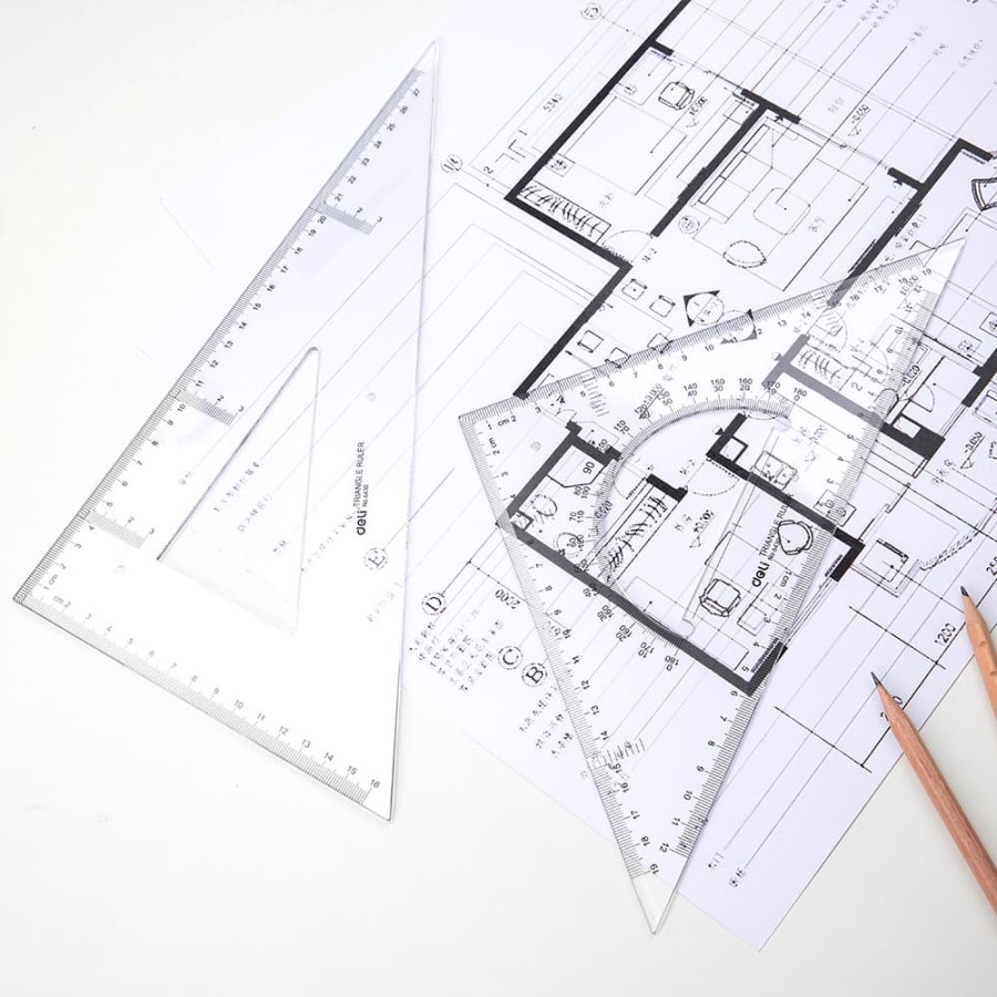 Penggaris-Set Square / Drafting 2pcs 28cm - Deli E6430