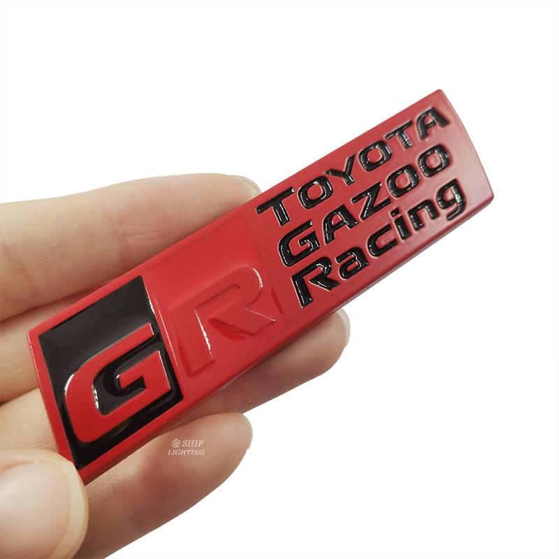 1pc Stiker Emblem Logo GR Toyota Gazoo Racing Bahan Metal Untuk Bagasi Belakang Mobil GR