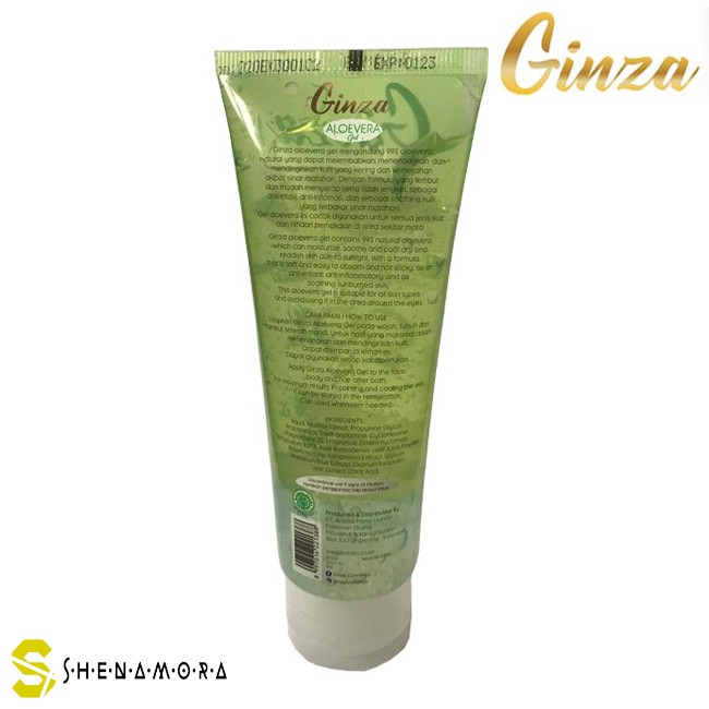 Ginza Aloevera 100%  Shoothing Gel &amp; Moisturizing 125 ml