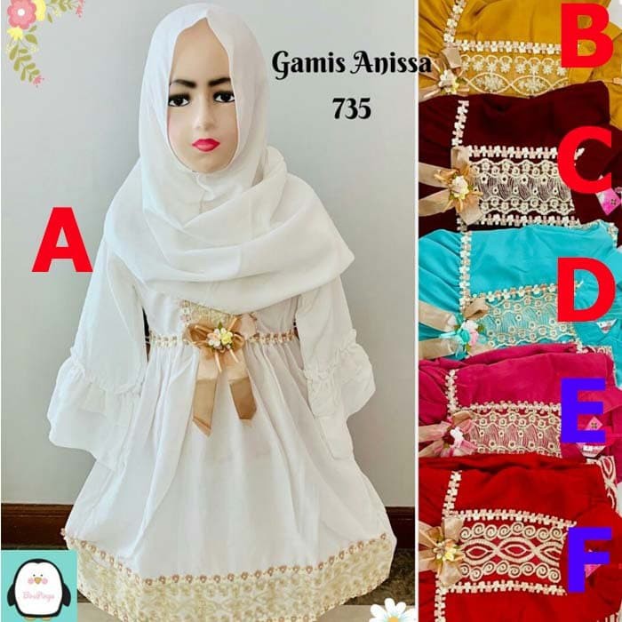 Mal003 GAMIS  ANAK  PEREMPUAN  BAJU  MUSLIM ANAK  PEREMPUAN  