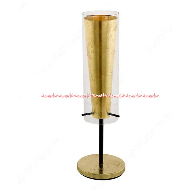 Eglo Pinto Gold Table Lamp Gold Lampu Meja Hias 60watt Warna Kuning Keemasan Bahan Kaca