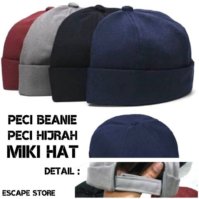 Topi Miki hat Polos Peci Beani Hijrah Peci Anak