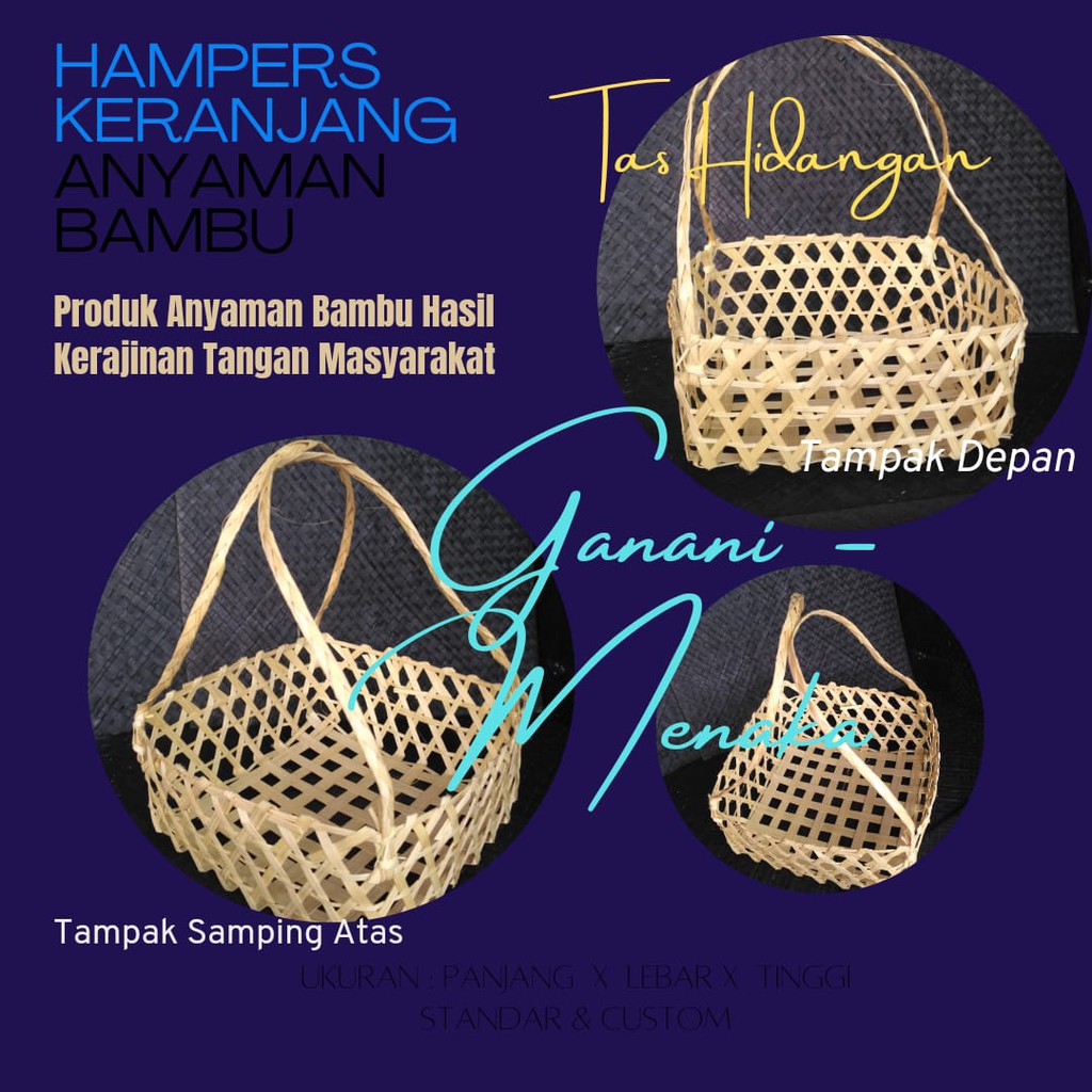 Anyaman Bambu Tas souvenir Tas Parcel Tas Besek Tas Hidangan  21x21x8