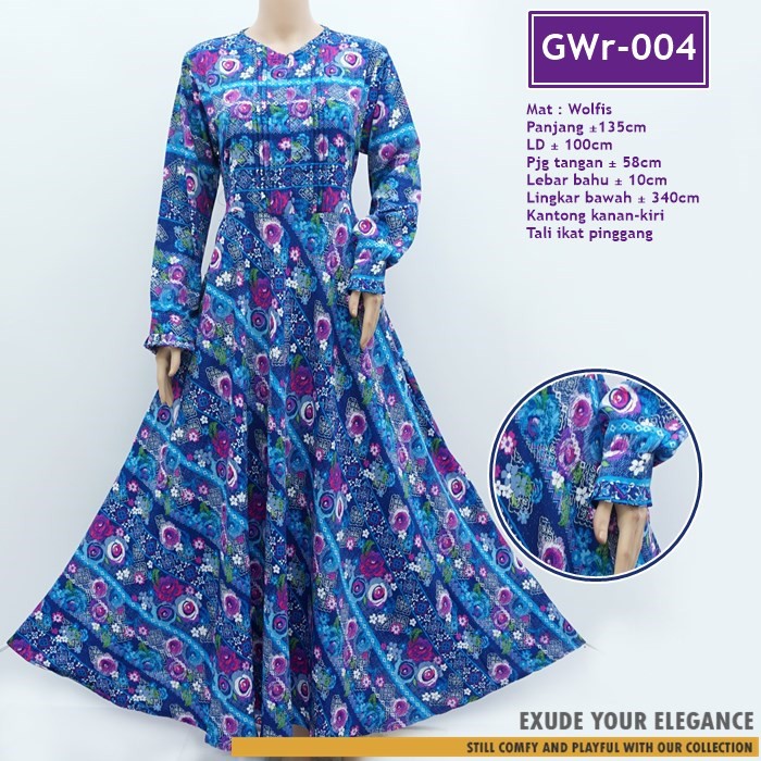 Gamis Busui bahan Wolfis / Longdress motif / Longdress pokadot / GWr