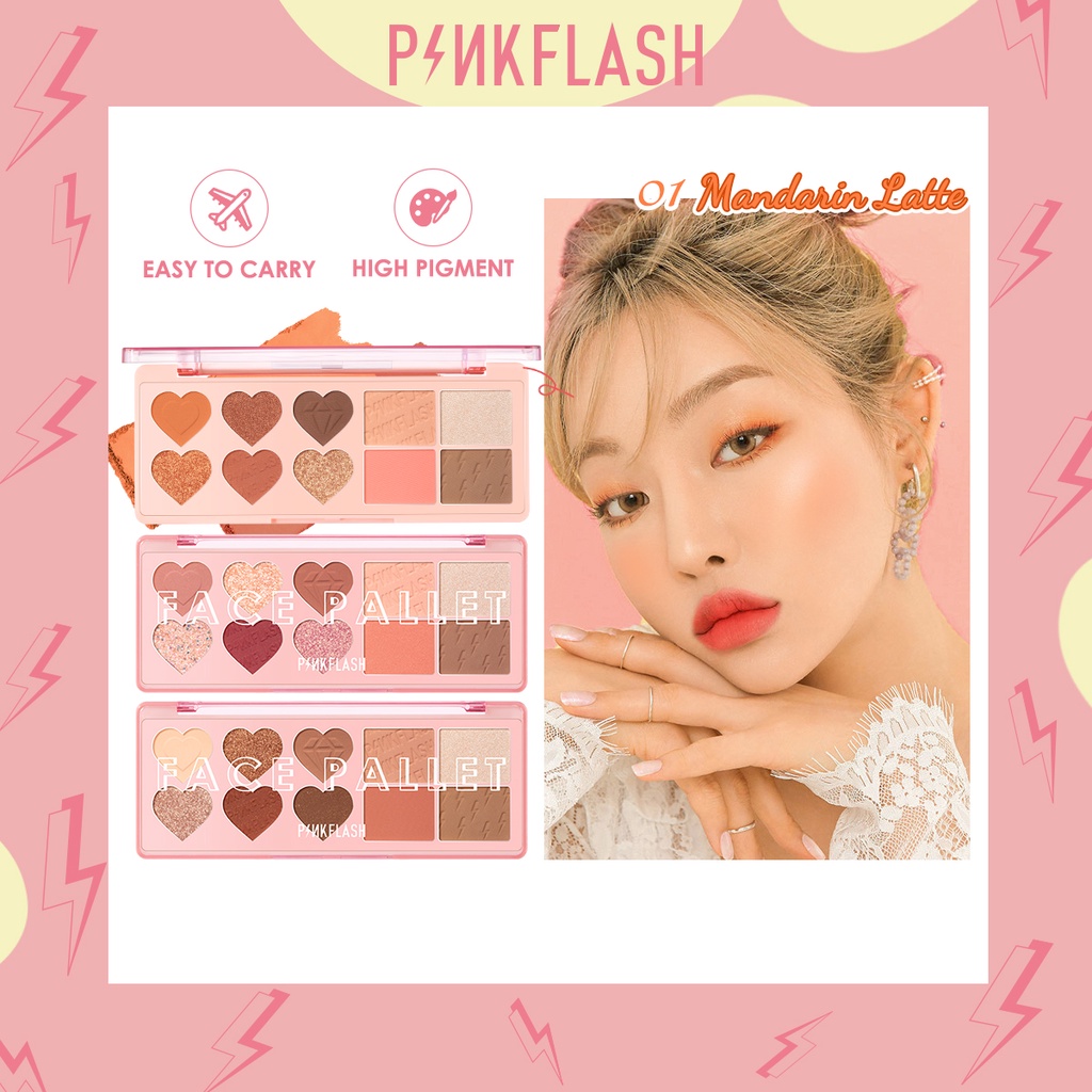 PINKFLASH OhMyLove 4 in 1 Multiple Face Palette Eyeshadow & Blush & Highlighter & Contour