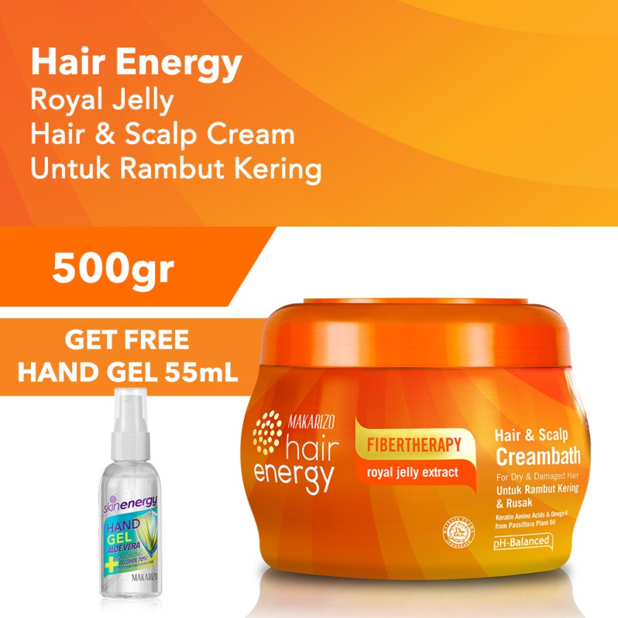 Makarizo Hair Energy Hair Scalp Creambath Royal Jelly 500gr FREE SANITIZER