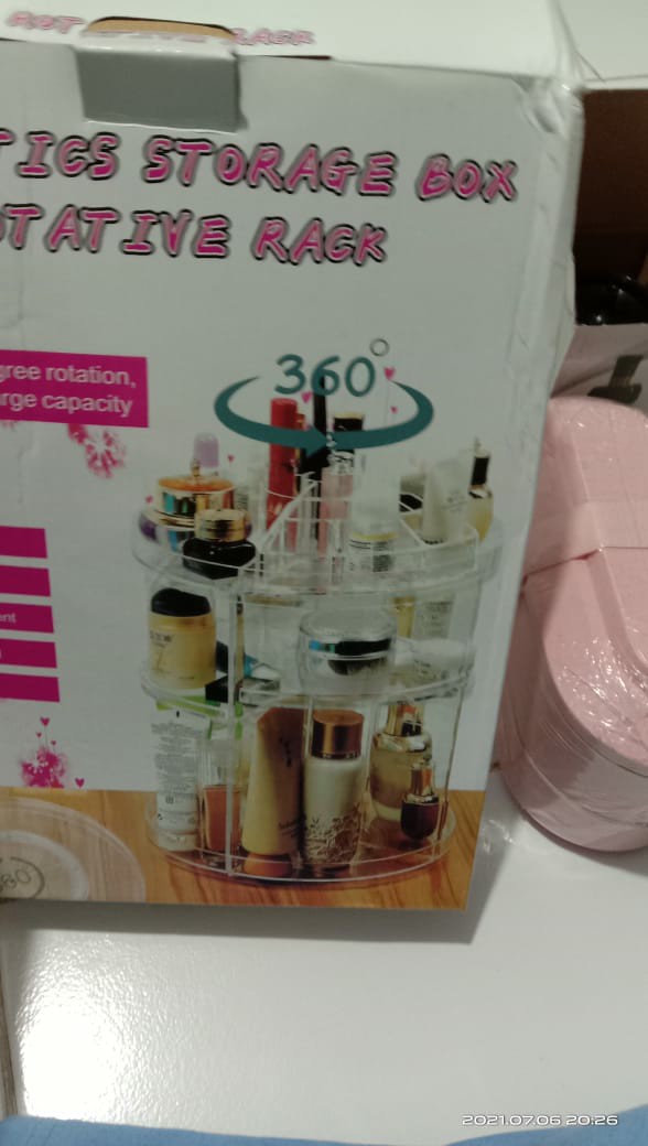 Tkis Rak Kosmetik Putar Acrylic & Make Up Putar 360 Derajat Best Quqlity Bahan Tebal Cuc-116