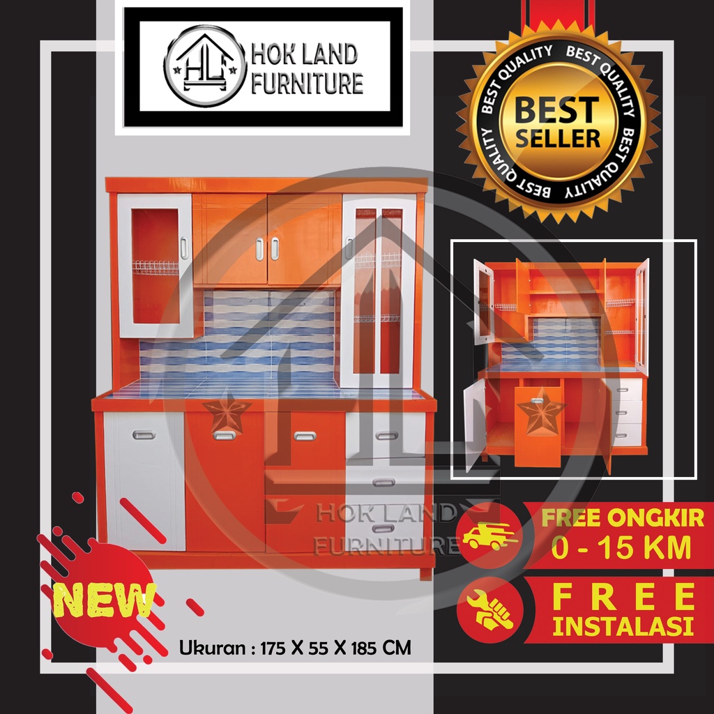 Lemari sayur 4 pintu lemari rak piring dapur minimalis / Lemari Sayur 4 Pintu Kayu Multiplek / LS65