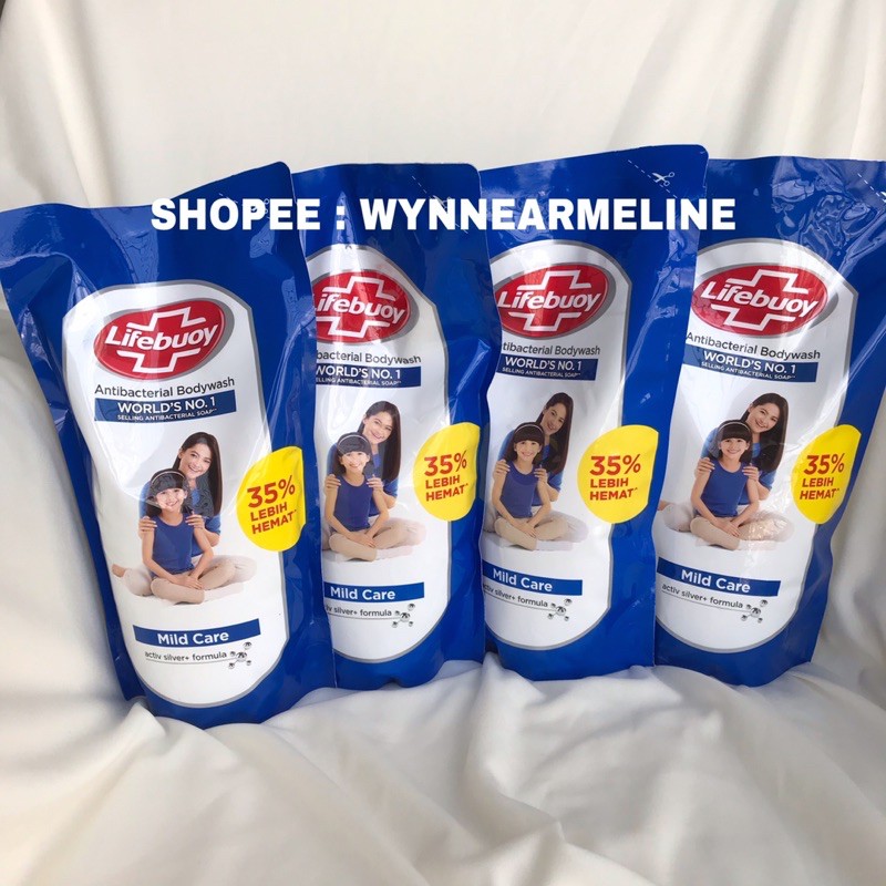 LIFEBUOY SABUN MANDI CAIR MILD CARE REFILL 900ML 900 ML BIRU TUA EXTRA 35% MURAH