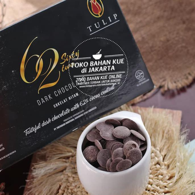 

TULIP EASIMELT 62% CHOCOLATE COKELAT COKLAT COUVERTURE 100 GR REPACK