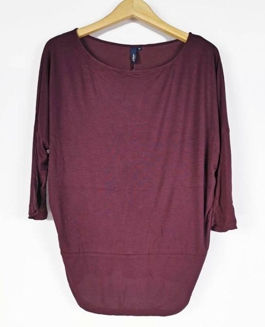 S oliver burgundy long sleeve blouse