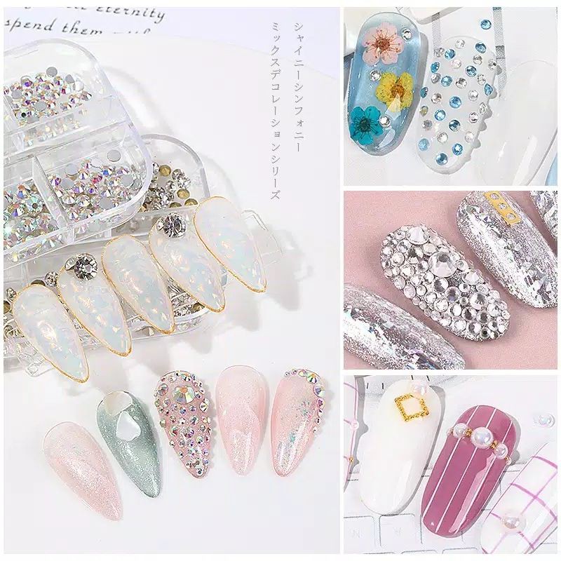 12 SET 3D NAIL ART RHINESTONE DIAMONDS GEMS / DECORATION NAIL ART DIY / HIASAN NAIL ART