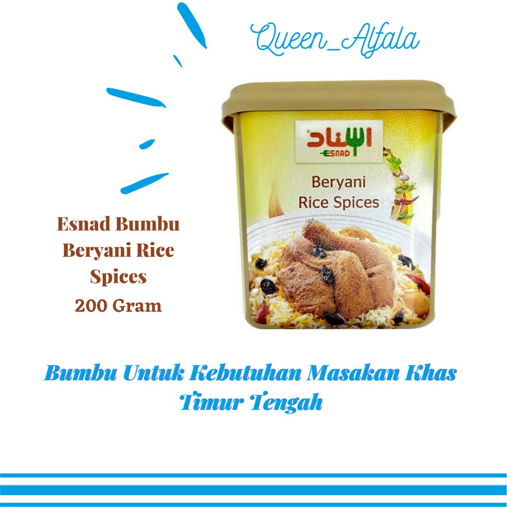 

Esnad Bumbu Beryani Rice Spices 200gr Asli 100% Import Saudi Original Khas Timur Tengah