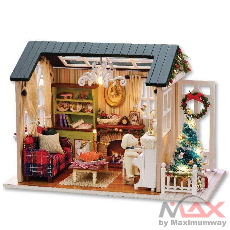 Merakit Rumah boneka cantik bisa untuk Pajangan semua anak pasti akan mendekat Miniatur Rumah Boneka 3D DIY 1:24 - 8009A Warna Mix Warna Diy Miniatures Dollhouse Kits Wooden Miniature House Kit Birthday  Roombox Doll House Furniture Set