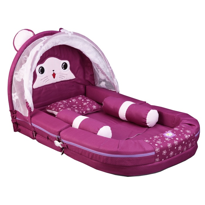 BAYI-TIDUR-BOX- BABY JOY - KASUR BAYI LIPAT SOFA MELODY SERIES - BJK4007 - UNGU -BOX-TIDUR-BAYI.
