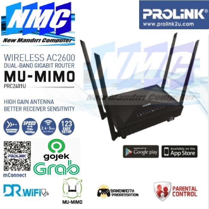 PROLINK PRC2401U Wireless AC2600 MU-MIMO Dual Band Gigabit Router