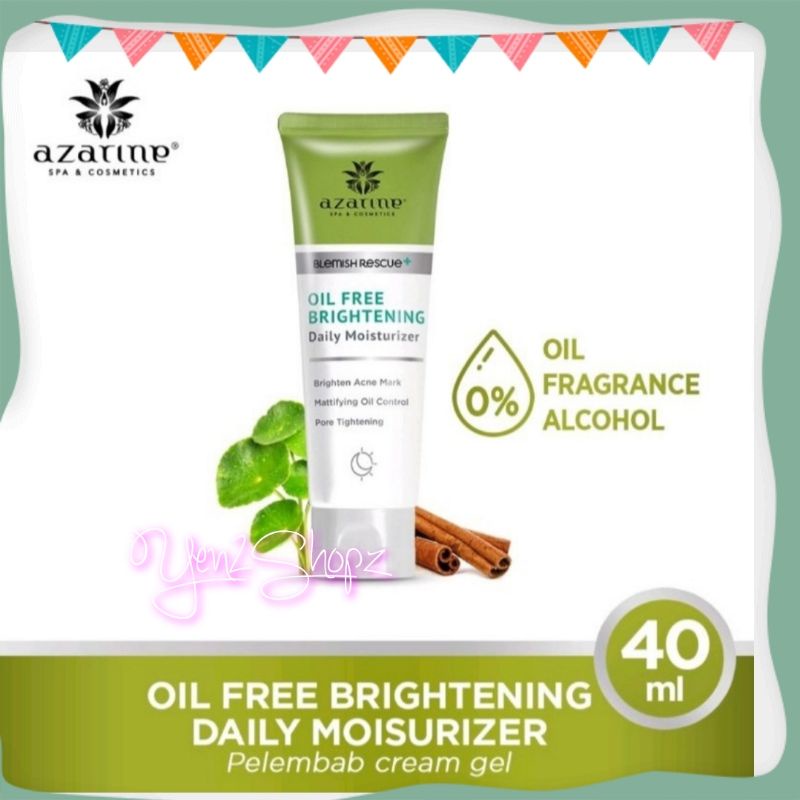 AZARINE OIL FREE BRIGHTENING DAILY MOISTURIZER 40ml ACNE GENTLE CLEANSING FOAM