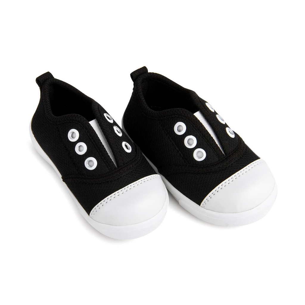 sepatu anak unisex slip on karet tanpa tali C03 Hitam