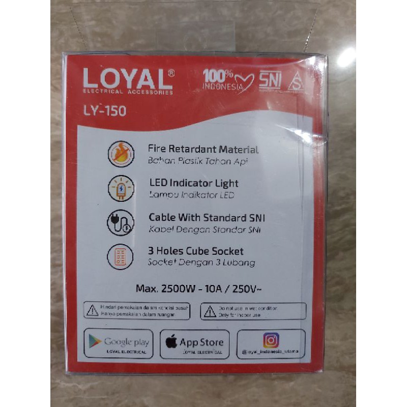 Kabel Rol Travel LOYAL, Stopkontak/ Colokan Kabel Travel Mini LOYAL Kabel 3 Meter Cocok untuk Cas HP