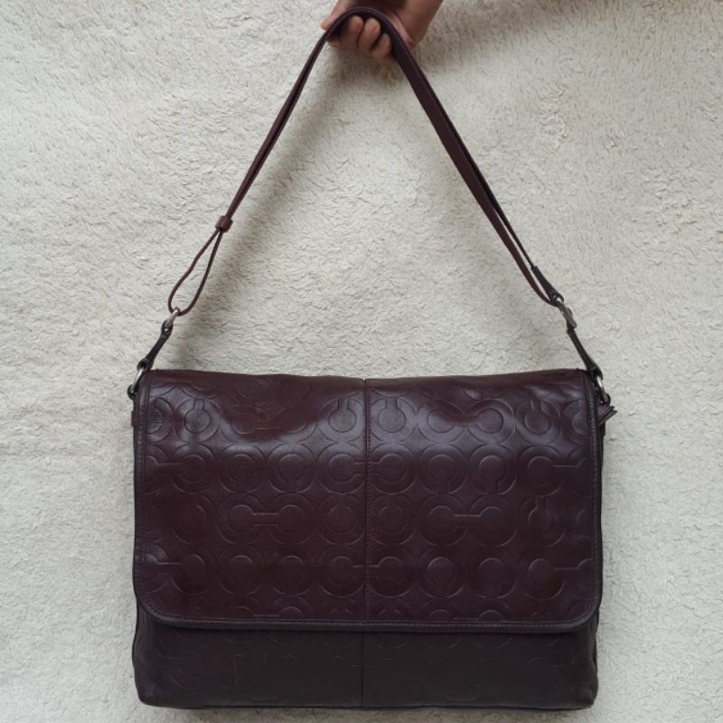 Coach Kulit Asli Messenger Bag Preloved Second