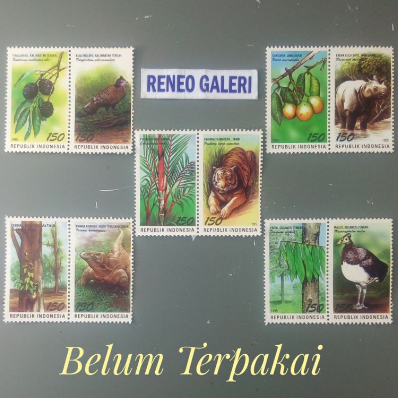 

(10pcs) Set Variasi Lengkap Perangko seri Hari Cinta Puspa & Satwa Nasional 1995 paket Prangko tahun