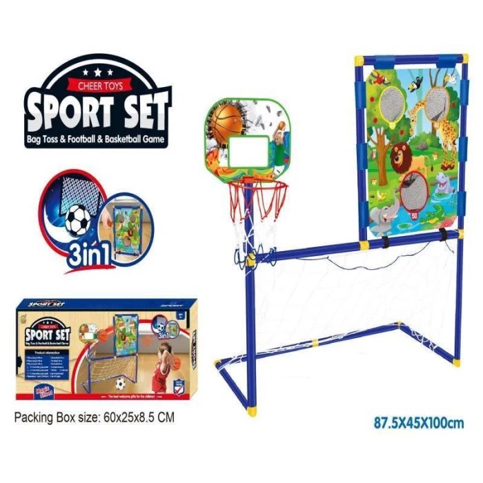 Mainan Anak Ring Basket Gawang Sepakbola Bag Toss Olahraga Laki Laki Cowok 2 3 4 5 6 7 8 Tahun TK SD