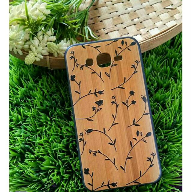 Case bahan softcase model kayu tipe samsung xiaomi oppo