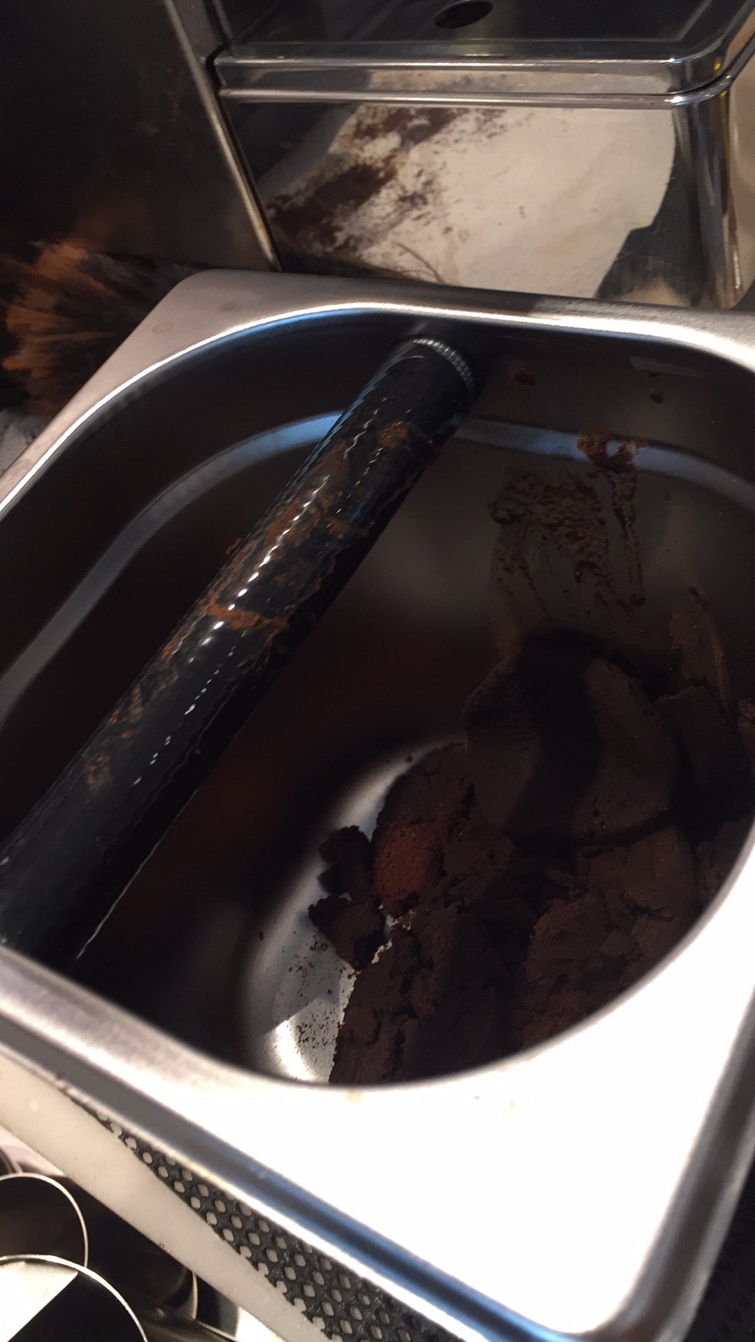 Box Wadah Kopi Espresso Knock Box Container Barista Onetwocups- Kb1 Silver