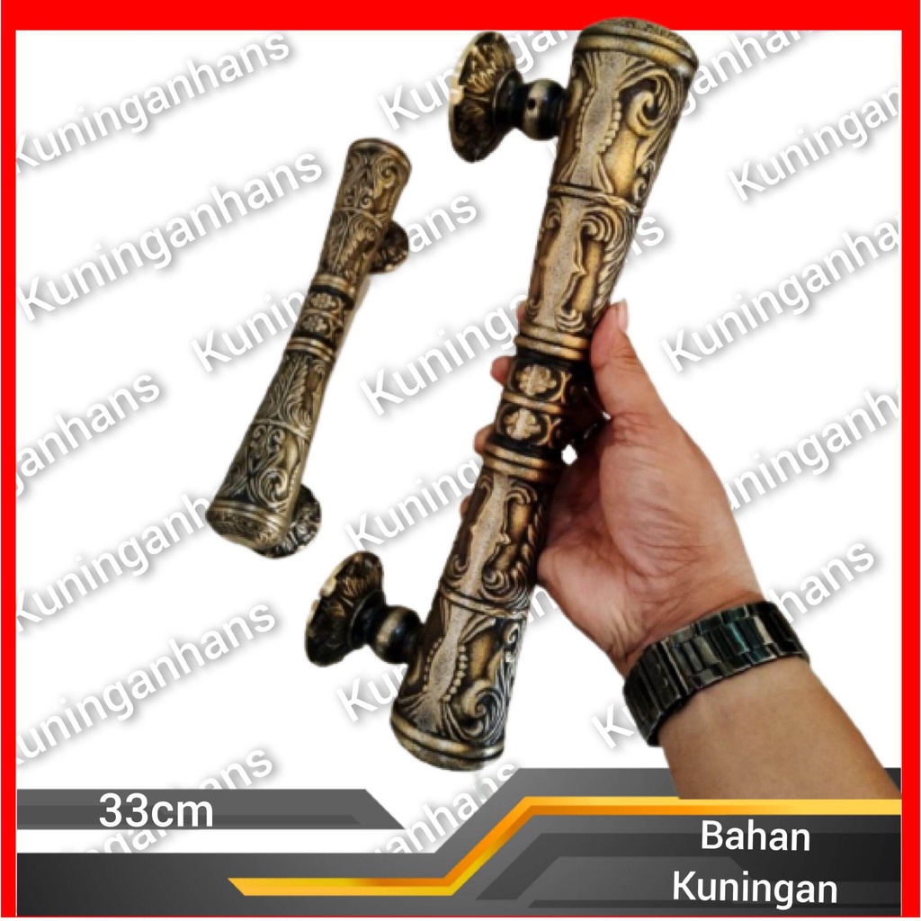 Gagang Pintu Handle Pintu Rumah Mewah Kuningan Antik 33cm