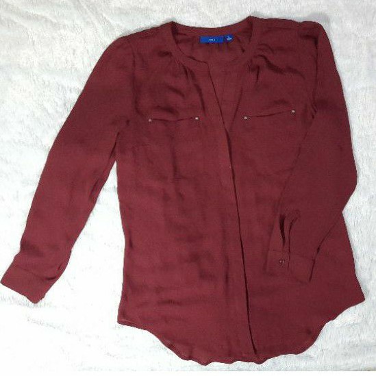 Apt.9 Red Maroon Blouse Lengan Panjang