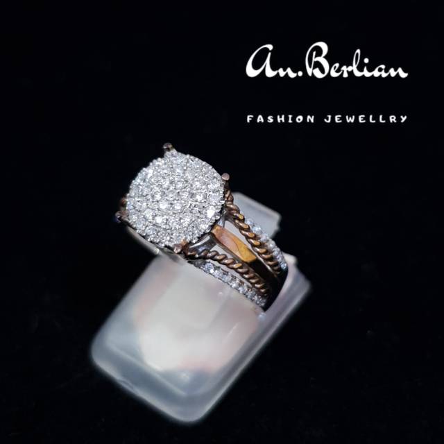 Cincin berlian tabur berlian eropa Fashion elegant