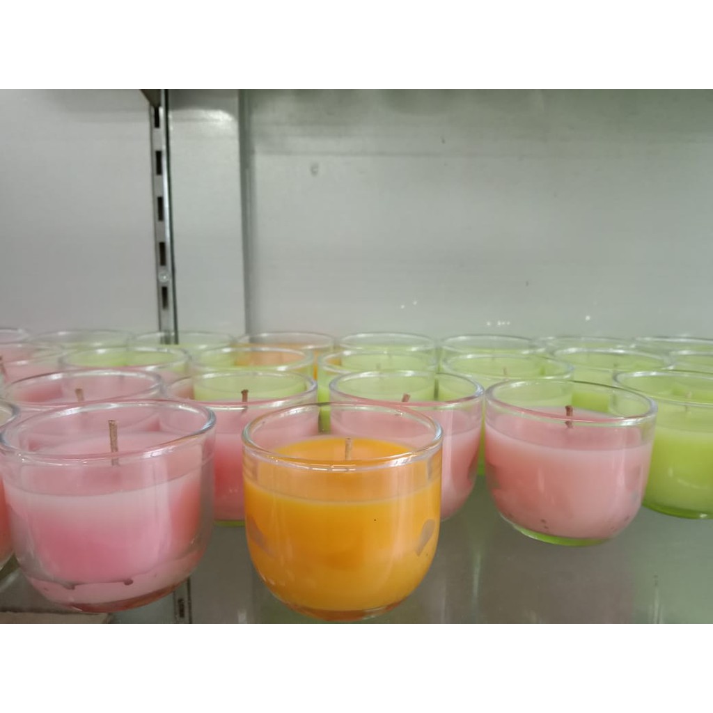 Gelas Lilin Bulat / Gelas Lilin Kaca / Gelas Lilin Aromaterapi / Gelas LIlin Sauvenir