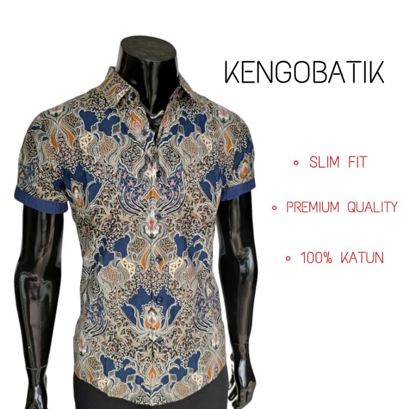 (GANBARU) BATIK MIPAKA LENGAN PENDEK | KEMEJA BATIK PRIA SLIM FIT KATUN PREMIUM