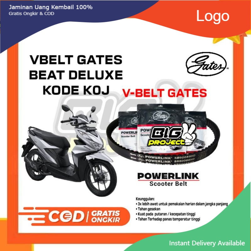 VBELT RACING BEAT DELUXE / SCOPY 2021 / V-BELT GATES VBELT RACING VBELT BEAT DELUXE KODE K0J