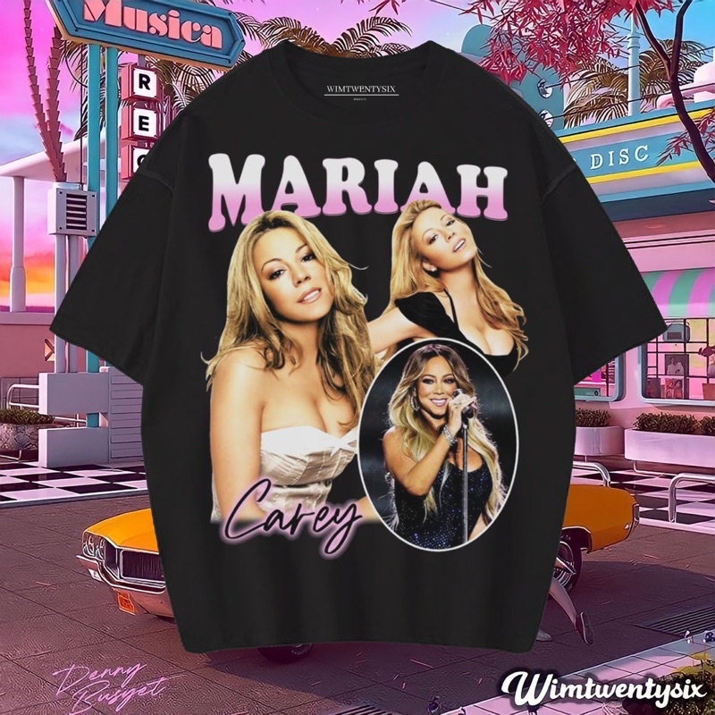 KAOS MARIAH CAREY VINTAGE TEE ( OVERSIZE DARK GREY T-SHIRT )