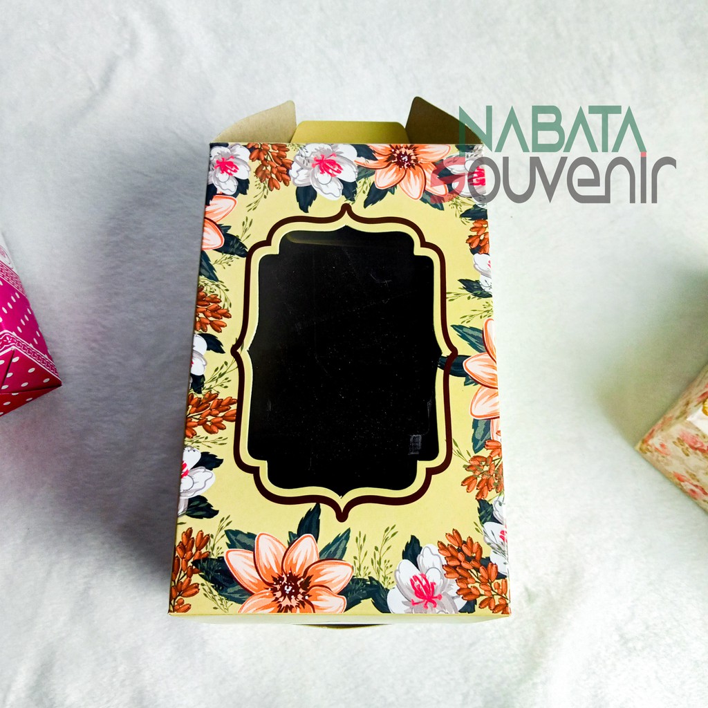 Box Kemasan Gelas Drink Jar Motif Bunga Cantik