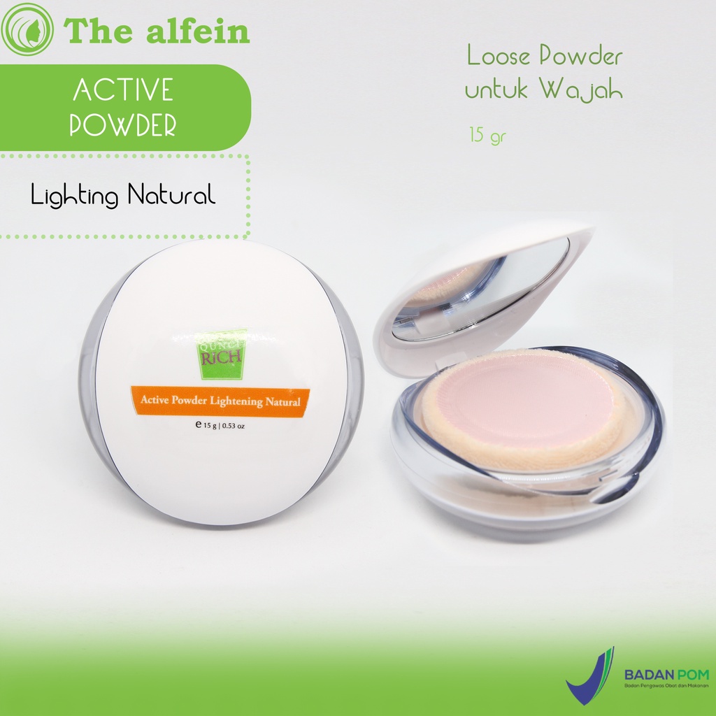 Active Powder Lightening Natural | Loose Powder untuk Wajah | 15 gr | by:QUNCI RICH