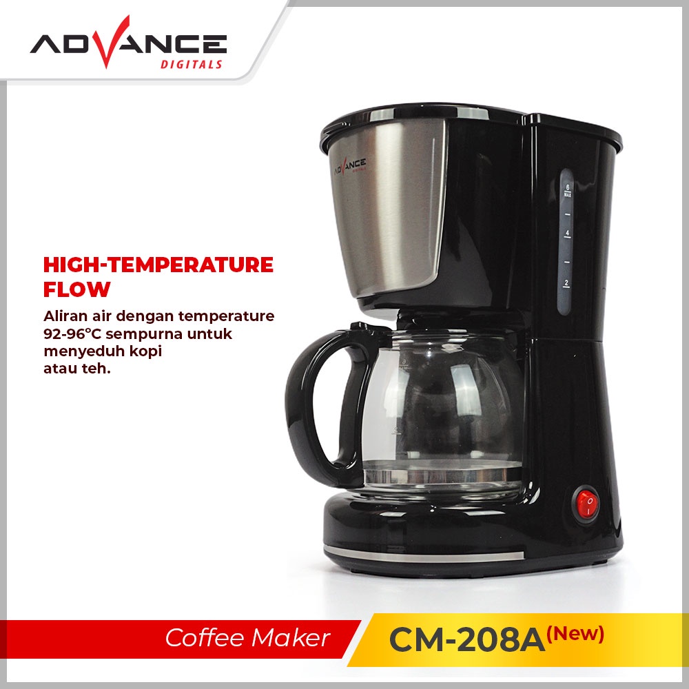 【Ready Stock】Advance Coffee Maker Mesin Kopi CM208A-0.75L / CM218-1.2L / CM228-1.5L  Automatic Coffe Machine