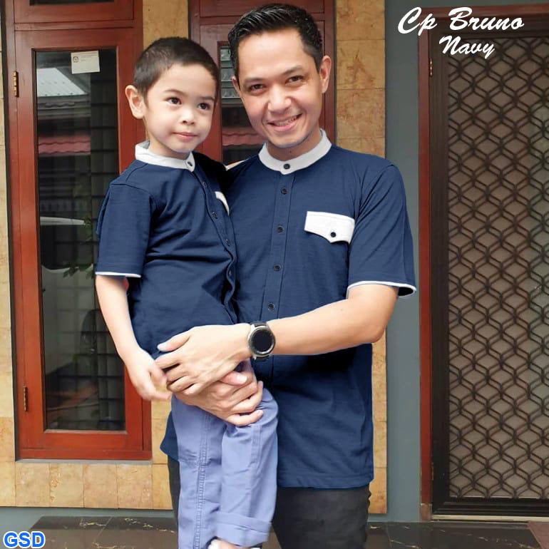 Cp Bruno/Koko Couple Ayah Dan Anak Model List Simple /Koko Muslim /Baju Pasangan Ayah Dan Anak