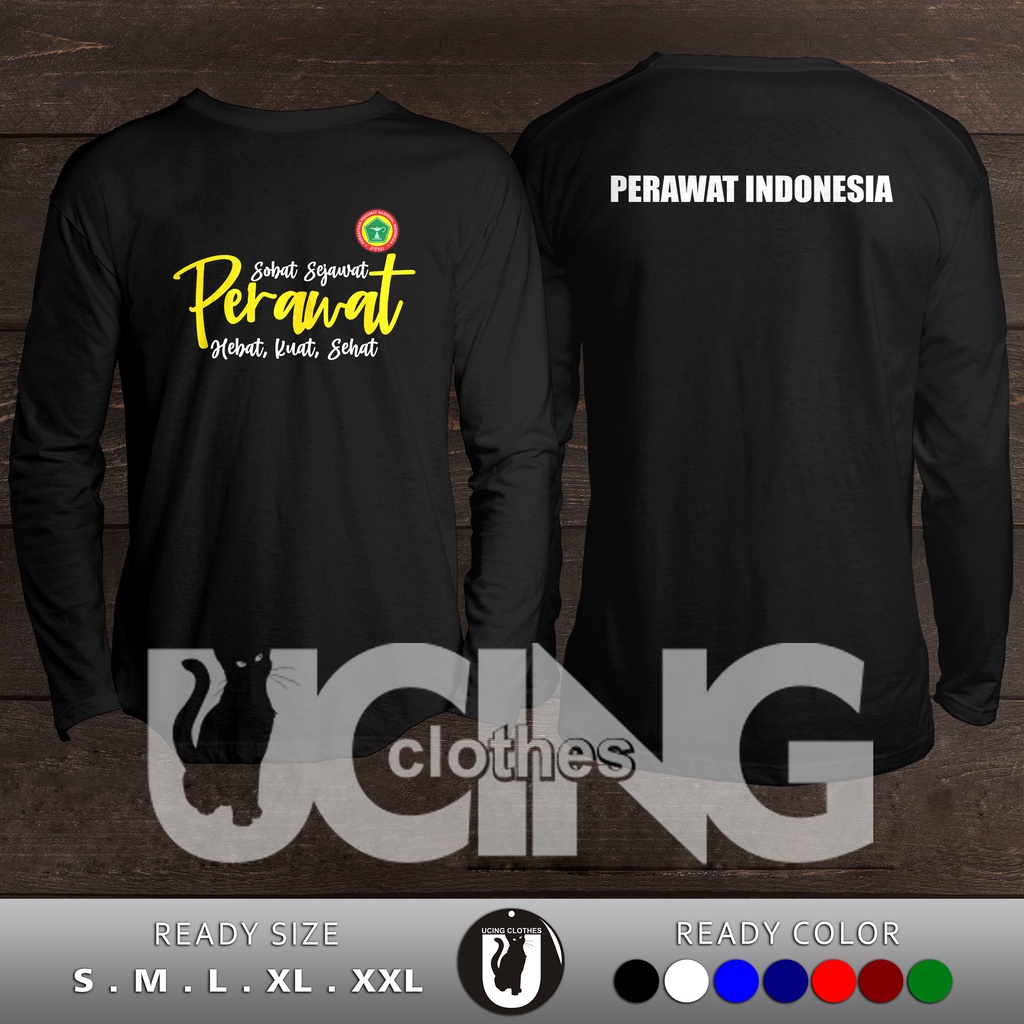 Kaos Baju PPNI Perawat Sobat Sejawat Indonesia Lengan Panjang Kaos Distro