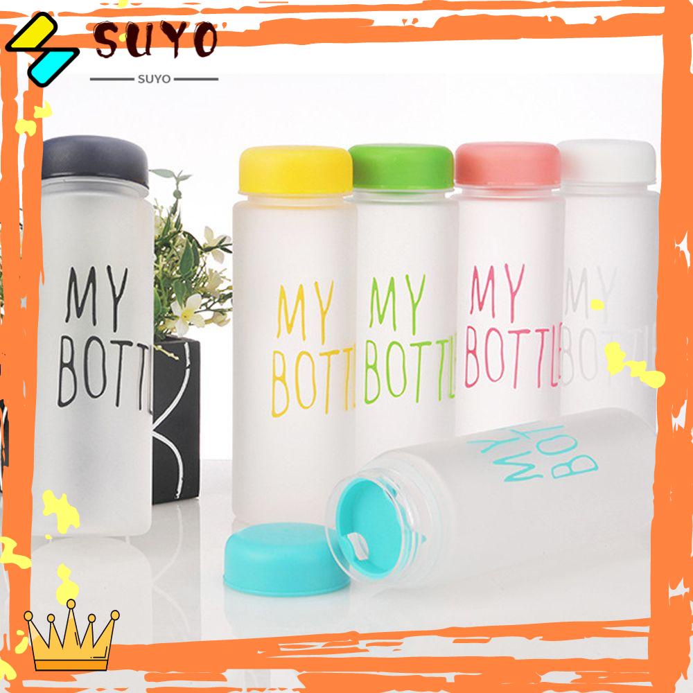 Suyo Botol Minum 500ML Bahan Plastik Transparan Motif Tulisan My Bottle