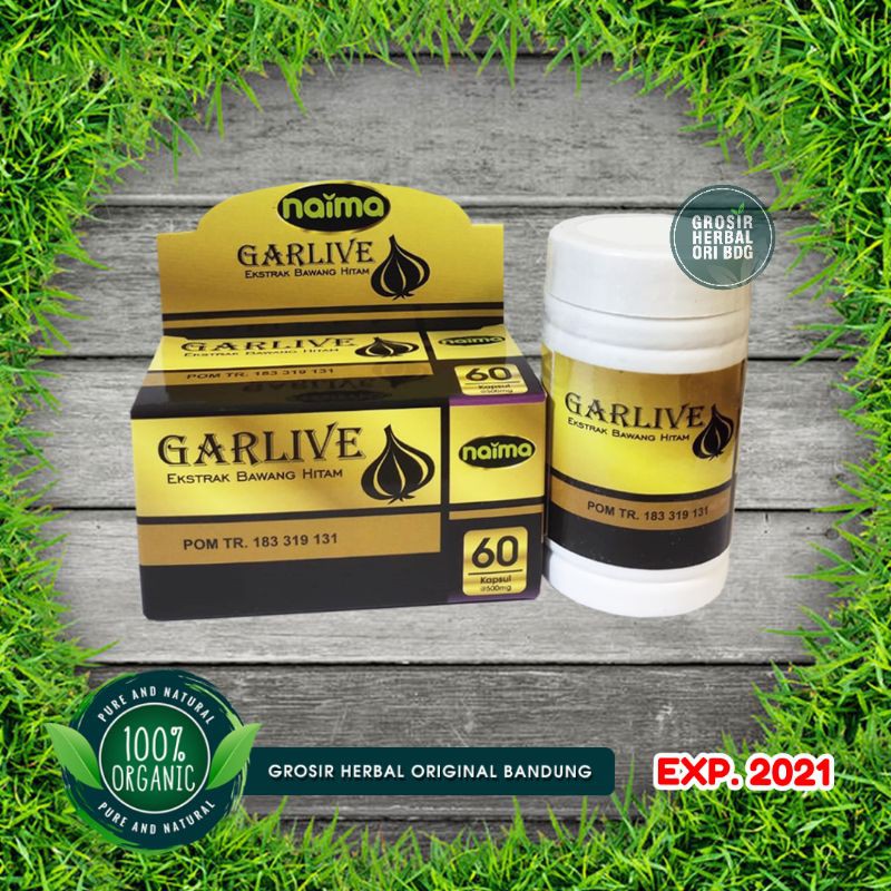 Bawang Hitam 60 Kapsul Garlive Naima Original Black Gralic