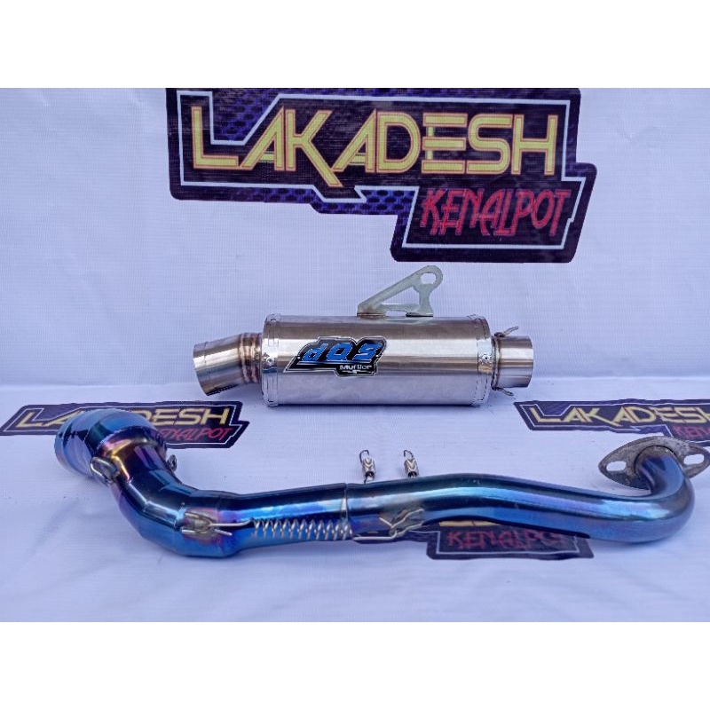 KNALPOT DOS LEHER BLUEMOON (INLET 38/50) BEAT MIO VARIO AEROX SCOOPY NMAX PCX ADV LEXI GENIO NEX DLL