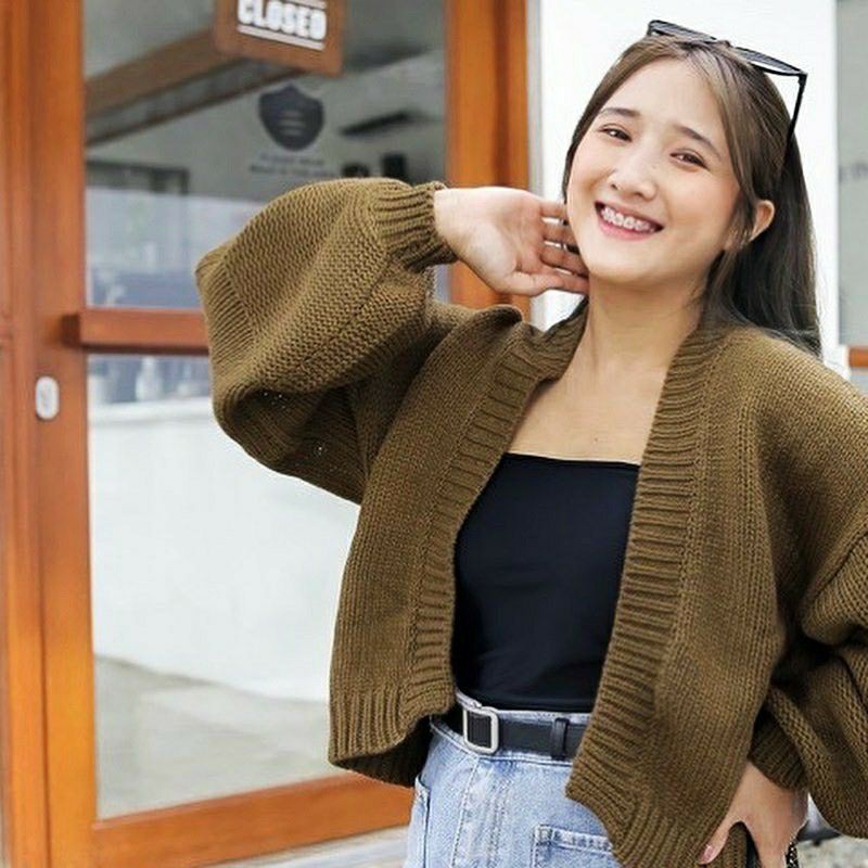 cardigan rajut balon/rajut balon wanita/rajut balon terlaris