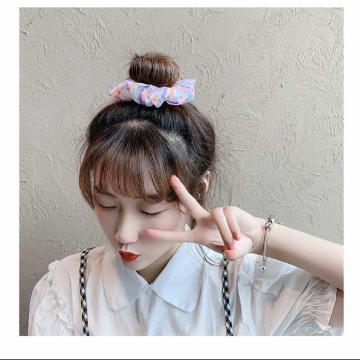 IK97 Ikat Rambut Srunchie LOLIPOP RAINBOW Korea