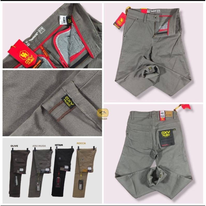 CHINO OXY HUGO ORIGINAL / CELANA COWO KATUN SOFT STRETCH PREMIUM